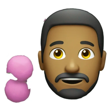 A man with a goatee, in a bush sticker