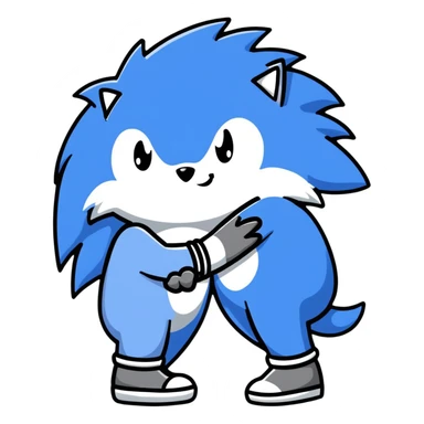 Sonic the blue hedgehog and Silver the white/silver hedgehog holding hands together as friends sticker