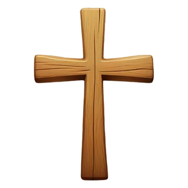 A wooden Christian Cross sticker