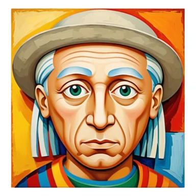 pablo picasso painting on canvas sticker