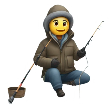 Ice fisherman sticker