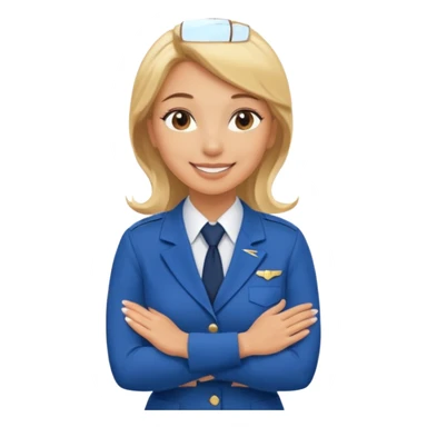 female flight attendant hugging sticker