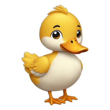 Un canard tenant la main d’un poussin sticker