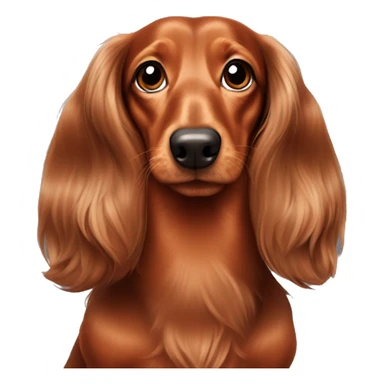 long haired red ￼dachshund  sticker