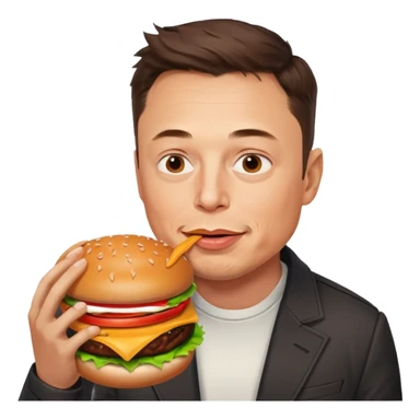 Elon musk eating a burger  sticker