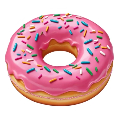 Primitive style donut with flat color and no shading sticker