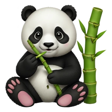 Panda eating bamboo sticker