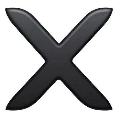 make a letter x emoji in the color black and make the background transparent sticker