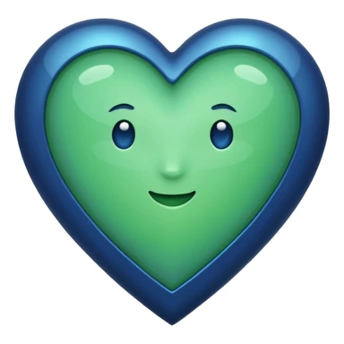 Corazón verde - azul oscuro emoji  sticker