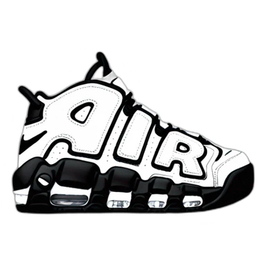Nike air more uptempo blanche et noir  sticker