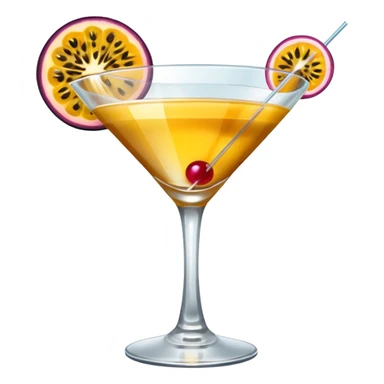 pornstar martini. the passion fruit slice should be on top of the liquid. not on the rim sticker