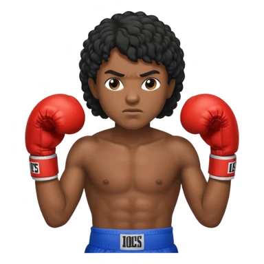 Boxer , with a curly black mullet haircut sticker