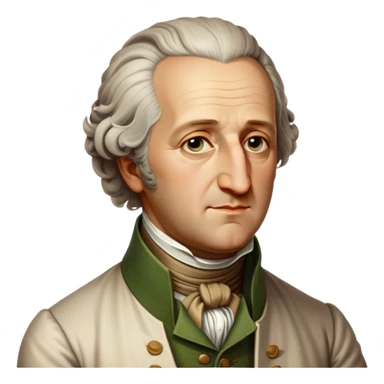 Cinematic Realistic Johann Wolfgang von Goethe Portrait Emoji, depicted as an intellectual literary giant with a thoughtful gaze and refined attire, rendered with detailed textures and warm classical lighting that captures his enduring literary influence. sticker