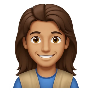 Boy arab long brown hair sticker