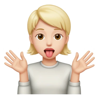 tounge out with hands on the side sticker