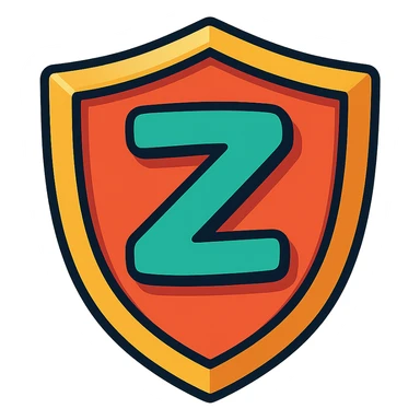 vibrant toon style shield with a playful Z, moderator symbol sticker
