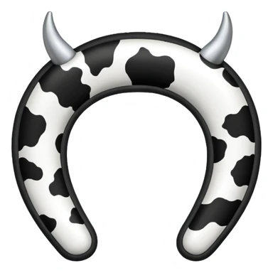 Cow print pattern horseshoe sticker