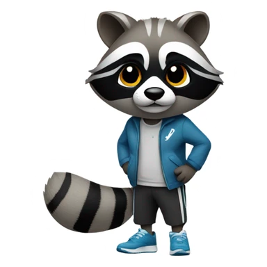 Raccoon wearing Nikes shoes sticker