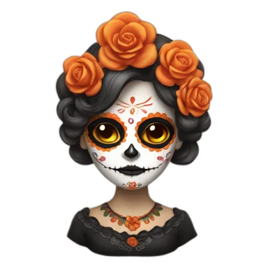 dia de los muertos girl happy sticker