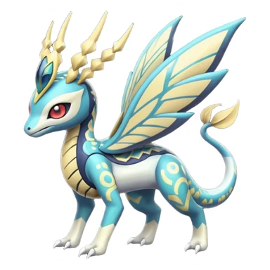 zig-zag-patterned tribal tropical hot spotted Meloetta-Dialga-Giratina-Noibat-Pokémon-Fakémon-fusion-hybrid-creature sticker