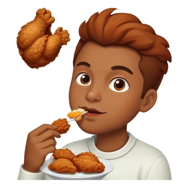 Person eating fried chicken  sticker