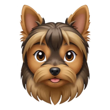 a Yorkshire Terrier face with ponytail  sticker