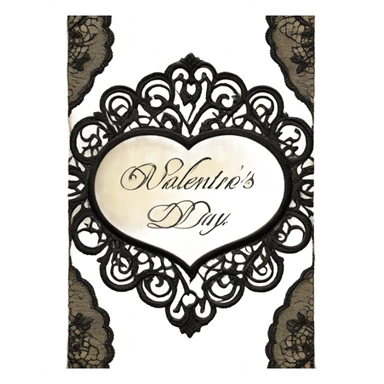 vintage valentine’s day card black sticker
