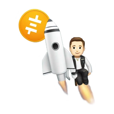 elon musk with a crypto going to the moon sticker