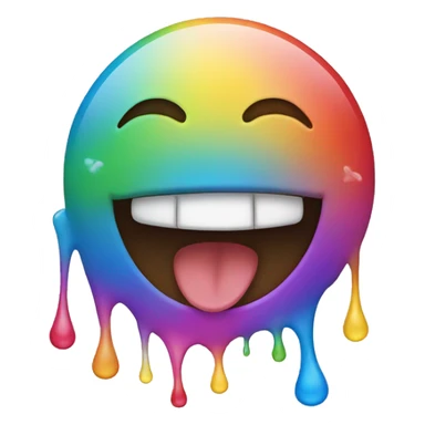 Emoji who laugh but with rainbow tears  sticker