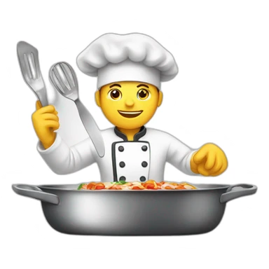 chef cooking plate sticker