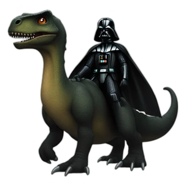 Dark Vader on a dinosaur  sticker