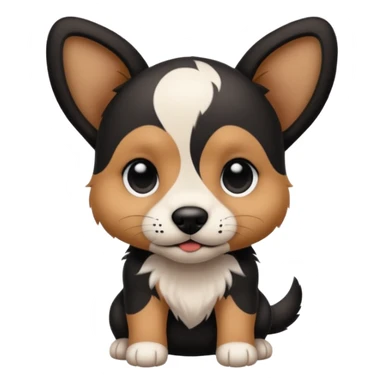 puppy with tattoo on its face sticker