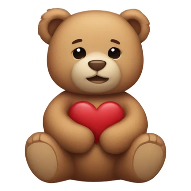 Teddy bear holding arms in a heart shape sticker