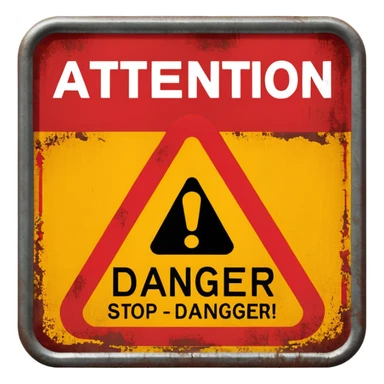 attention stop danger!! entry forbidden sticker