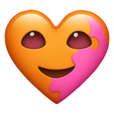 Orange pink grunge heart  sticker