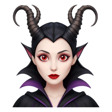 Maleficent villain with horns red eyes sticker