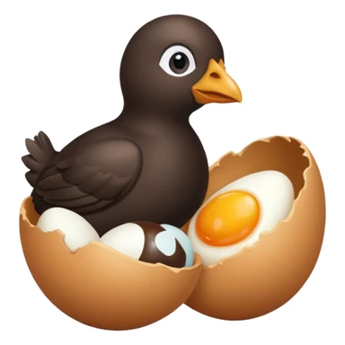 Un poussin noir qui est dans son oeuf sticker