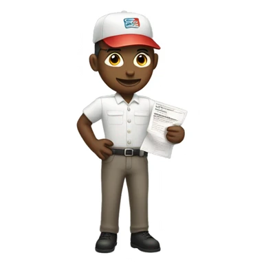 small full-body mailman holding a flyer  sticker