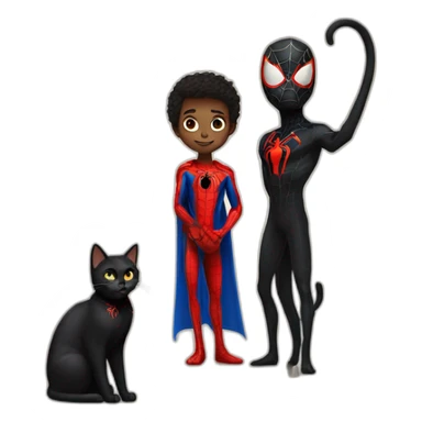 Black Cat with Spider-Man sticker