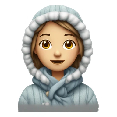 Girl in winter clothes cozy sticker