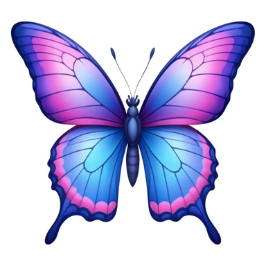 Gradient iridescent Pink indigo violet blue butterfly sticker