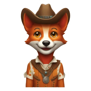 cowboy clown fox sticker