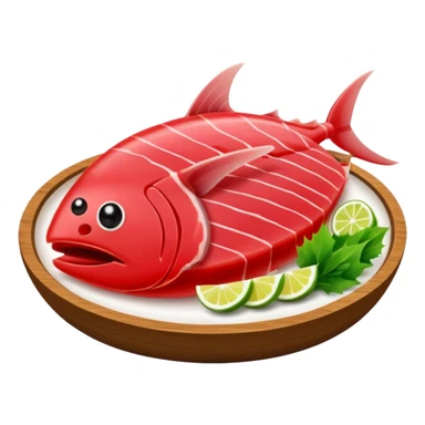 Make tuna sashimi iPhone emoji style sticker