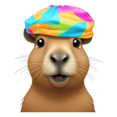 Capybara in a shower cap sticker