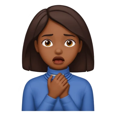 a brown girl choking herself  sticker