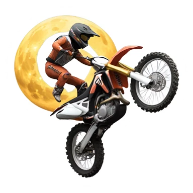 Motocross rider jumping over the moon sticker