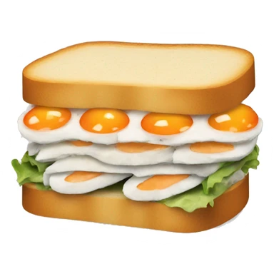 a sandwich with fish eggs sticker