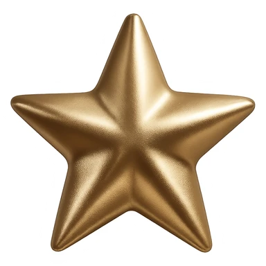 small star with a satin finish, glamorous and stylish, no background sticker