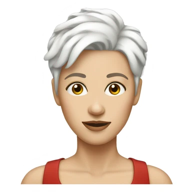 White woman with short pixie white hair xmas sticker