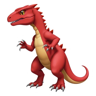  Cool Edgy Maroon Guilmon-Charmeleon-Digimon-Fakemon-Velociraptor full body sticker